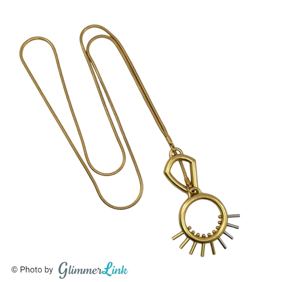 Madewell Two Tone Geometric Lariat Necklace